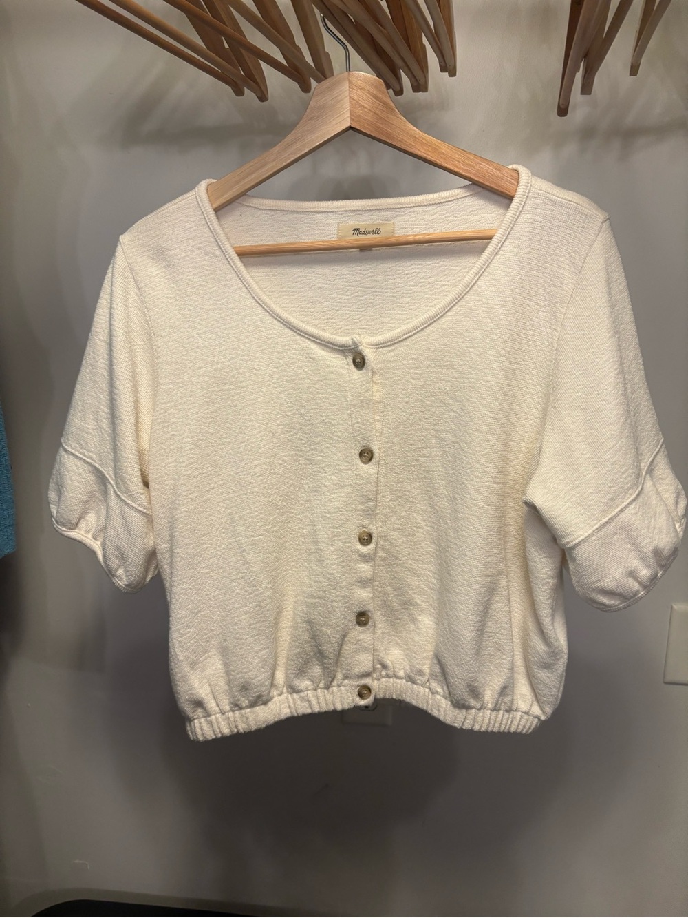 Madewell button front cropped shirt